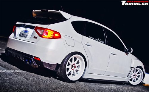subaru wrx sti sexy white tuning stance
