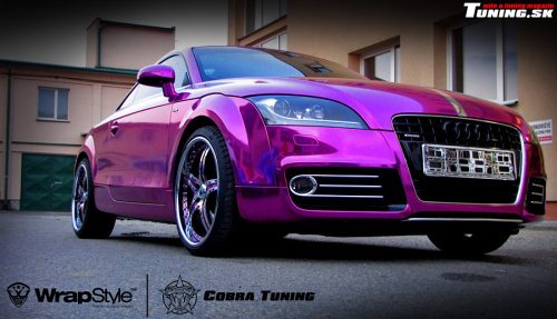 audi tt chr�mov� fialov� farba autofolia 3d wrapstyle cobra tuning