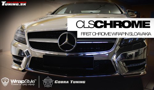 mercedes benz cls chr�mov� farba autofolia 3d wrapstyle cobra tuning