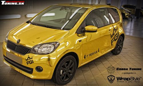 skoda citigo zlat� chr�mov� farba autofolia 3d wrapstyle cobra tuning