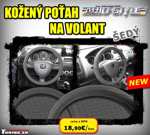 �ierny ko�en� po�ah na volant s ozdobn�m �it�m autostyle