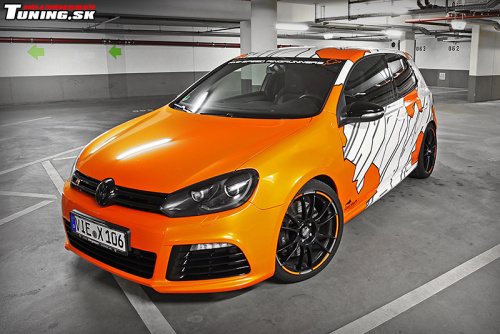 vw golf 6 r wrap folia electric orange cam shaft premium