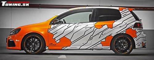 vw golf 6 r wrap folia electric orange cam shaft premium