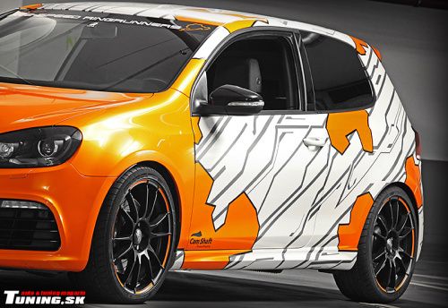 vw golf 6 r wrap folia electric orange cam shaft premium