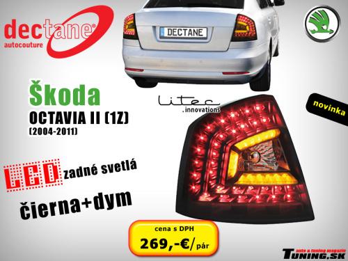 zdru�en� zadn� led obrysov� svetl� litec �koda octavia ii 1Z �ierne stmaven� dymov� dectane