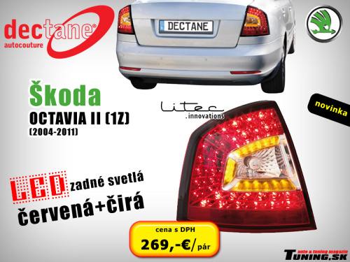 zdru�en� zadn� led obrysov� svetl� litec �koda octavia ii 1Z �ierne stmaven� dymov� dectane