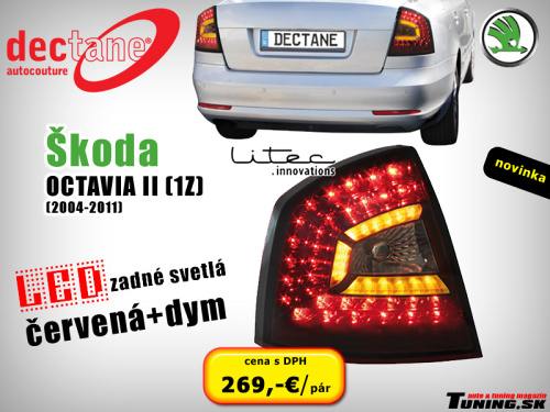 zdru�en� zadn� led obrysov� svetl� litec �koda octavia ii 1Z �ierne stmaven� dymov� dectane