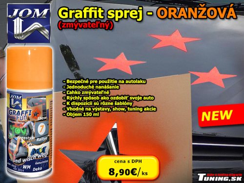 graffiti sprej na auto farba oranzova