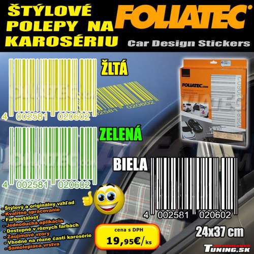 polepy ciarovy kod na auto exterier interier folie folia foliatec