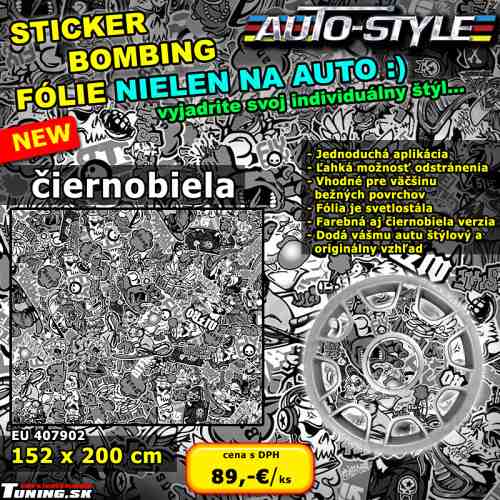 farebna folia folie nalepky sticker art bombing autostyle