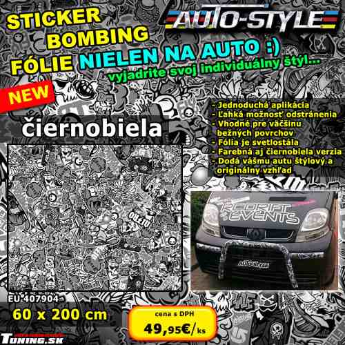 farebna folia folie nalepky sticker art bombing autostyle
