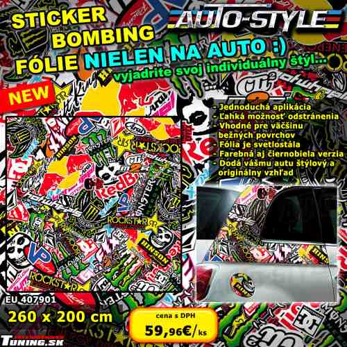 farebna folia folie nalepky sticker art bombing autostyle