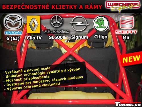 skoda seat renault clio bezpecnostne klietky ramy wiechers sport