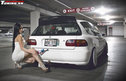tuning girl honda civic turbo stance jdm
