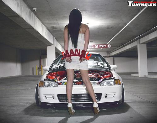 tuning girl honda civic turbo stance jdm