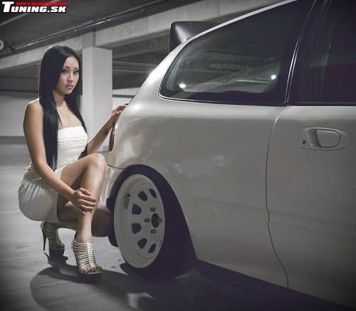 tuning girl honda civic turbo stance jdm