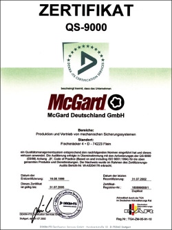 certifikat McGard