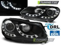P�edn� sv�tla Volkswagen Golf 6, 2009-, LED Daylight, �ern� black, s homologovan�m denn�m sv�cen�m P�edn� sv�tla Volkswagen Golf 6, 2009-, LED Daylight, �ern� black, s homologovan�m denn�m sv�cen�m