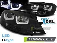 P�edn� sv�tla, lampy VW Volkswagen Golf VII, 2012-, U-type LED, �ern� black P�edn� sv�tla, lampy VW Volkswagen Golf VII, 2012-, U-type LED, �ern� black