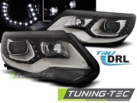 P�edn� sv�tla VW Tiguan, 2011-, LED Daylight DRL, �ern� black s denn�m sv�cen�m P�edn� sv�tla VW Tiguan, 2011-, LED Daylight DRL, �ern� black s denn�m sv�cen�m