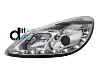 D-LITE p�edn� sv�tla s denn�m sv�cen�m Opel Corsa D 06+ chrom