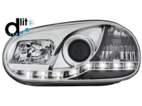 D-LITE p�edn� sv�tla s denn�m sv�cen�m VW Golf IV 98-02 chrom
