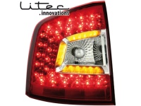 LITEC LED zadn� sv�tla �koda Octavia II 1Z Combi v�etn� Facelift -- rok v�roby 2004-08 / 2008-13 �erven�/crystal