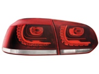 LED zadn� sv�tla VW Golf VI 08+ �erven�/crystal R-Look