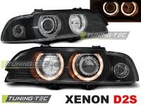 P�edn� sv�tla BMW E39, 1995-2000, Angel Eyes, �ern� black XENON, elektrick� s motorky P�edn� sv�tla BMW E39, 1995-2000, Angel Eyes, �ern� black XENON, elektrick� s motorky