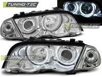 P�edn� sv�tla BMW E46 Sedan Touring, 1998-2001, Angel Eyes CCFL, d�len�, chrom, s motorky P�edn� sv�tla BMW E46 Sedan Touring, 1998-2001, Angel Eyes CCFL, d�len�, chrom, s motorky