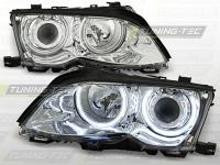 P�edn� sv�tla BMW E46, 2001-2005, Angel Eyes CCFL, chrom, s motorky P�edn� sv�tla BMW E46, 2001-2005, Angel Eyes CCFL, chrom, s motorky