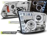 P�edn� sv�tla Dodge Ram, 2009-2011, Angel Eyes, chrom + diody P�edn� sv�tla Dodge Ram, 2009-2011, Angel Eyes, chrom + diody
