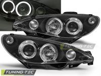 P�edn� sv�tla Peugeot 206, 1998-2002, Angel Eyes, �ern� black P�edn� sv�tla Peugeot 206, 1998-2002, Angel Eyes, �ern� black