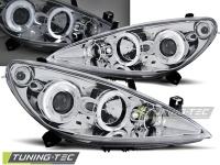 P�edn� sv�tla Peugeot 307, 2001-2005, Angel Eyes, chrom s mlhovkou P�edn� sv�tla Peugeot 307, 2001-2005, Angel Eyes, chrom s mlhovkou