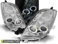 P�edn� sv�tla Toyota Yaris, 2006-2009, Angel Eyes, chrom P�edn� sv�tla Toyota Yaris, 2006-2009, Angel Eyes, chrom