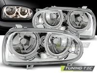 P�edn� sv�tla Volkswagen Golf 3, 1992-1998, Angel Eyes, chrom 1