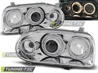 P�edn� sv�tla Volkswagen Golf 3, 1992-1998, Angel Eyes, chrom 4 P�edn� sv�tla Volkswagen Golf 3, 1992-1998, Angel Eyes, chrom 4
