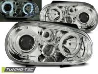 P�edn� sv�tla Volkswagen Golf 4, 1998-2003, Angel Eyes, chrom 2 P�edn� sv�tla Volkswagen Golf 4, 1998-2003, Angel Eyes, chrom 2