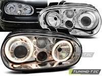P�edn� sv�tla Volkswagen Golf 4, 1998-2003, Angel Eyes, chrom 3 P�edn� sv�tla Volkswagen Golf 4, 1998-2003, Angel Eyes, chrom 3