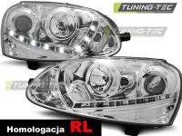 P�edn� sv�tla Volkswagen Golf 5, 2003-2009, LED Daylight, chrom, H7 + RL