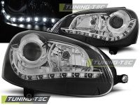 P�edn� sv�tla Volkswagen Golf 5, 2003-2009, LED Daylight, �ern� black 2 P�edn� sv�tla Volkswagen Golf 5, 2003-2009, LED Daylight, �ern� black 2