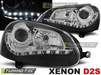 P�edn� sv�tla Volkswagen Golf 5, 2003-2009, LED Daylight, �ern� black, XENON D2S