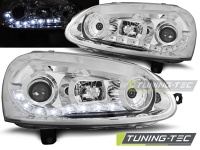 P�edn� sv�tla Volkswagen Golf 5, 2003-2009, LED Daylight, chrom 1 P�edn� sv�tla Volkswagen Golf 5, 2003-2009, LED Daylight, chrom 1