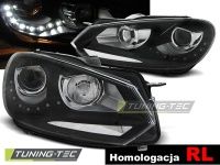 P�edn� sv�tla Volkswagen Golf 6, 2009-, LED Daylight, �ern� black, s homologovan�m denn�m sv�cen�m P�edn� sv�tla Volkswagen Golf 6, 2009-, LED Daylight, �ern� black, s homologovan�m denn�m sv�cen�m