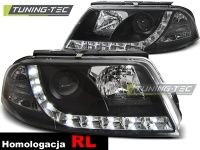 P�edn� sv�tla Volkswagen Passat 3BG, 2001-2004, LED Daylight, �ern� black + RL atest