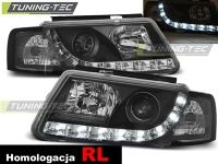 P�edn� sv�tla Volkswagen Passat B5 3B, 1996-2000, LED Daylight, �ern� black + RL atest P�edn� sv�tla Volkswagen Passat B5 3B, 1996-2000, LED Daylight, �ern� black + RL atest