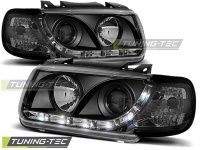 P�edn� sv�tla Volkswagen Polo 6N, 1994-1999, LED Daylight, �ern� black 