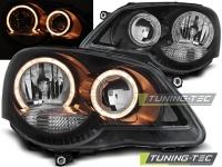 P�edn� sv�tla Volkswagen Polo 9N3, 2005-2009, Angel Eyes, �ern� black P�edn� sv�tla Volkswagen Polo 9N3, 2005-2009, Angel Eyes, �ern� black