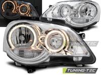 P�edn� sv�tla Volkswagen Polo 9N3, 2005-2009, Angel Eyes, chrom P�edn� sv�tla Volkswagen Polo 9N3, 2005-2009, Angel Eyes, chrom