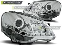 P�edn� sv�tla Volkswagen Polo 9N3, 2005-2009, LED Daylight, chrom P�edn� sv�tla Volkswagen Polo 9N3, 2005-2009, LED Daylight, chrom